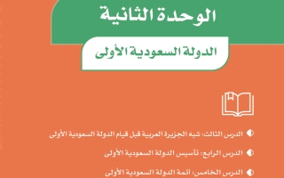 حل الوحدة الثانية الدولة السعودية الأولى دراسات اجتماعية سادس ابتدائي